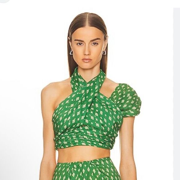 Johanna Ortiz Merecumbé Okeanos Tile Print Halter Top size 8 $1047 - Picture 2 of 14